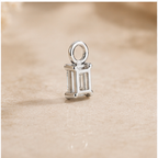 Dainty Lab Diamond Emerald Charm Earrings: 14k Gold Bridal Jewelry