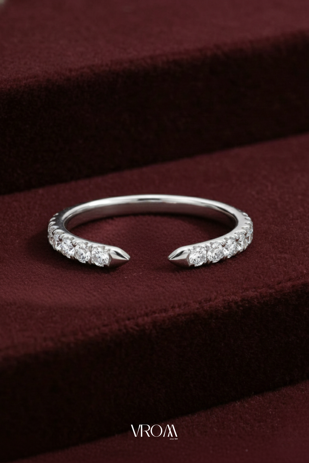Radiant Diamond Stackable Ring, Two Band Diamond Ring, Lab Grown Diamond Engagement Ring, Pave Diamond Band Ring, Minimal Gold Ring