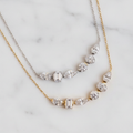 Dainty Floating Mixed Shape Necklace | Lab Grown Diamond | 14K Yellow Gold Minimalist Pendant