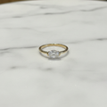 East West Oval Half Bezel Solitaire Ring | Lab Grown Diamond | 14K Yellow Gold Modern Minimalist