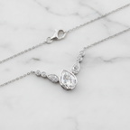 Pear Cut Chevron Pendant Necklace | Lab Grown Diamond | 14K Yellow Gold Minimalist