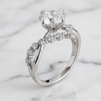 Unique V-Crown Ring Round Cut | Lab Grown Diamond | 14K Yellow Gold