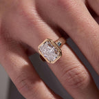 Modern Radiant Cut Bezel Set Ring | Lab Grown Diamond | 14K Yellow Gold Fine Jewelry