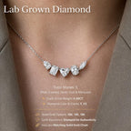 Minimal Multi Shape Lab Grown Diamond Necklace, 14K Gold Diamond Pendant, Pear Emerald Heart Oval Marquise Necklace, Unique Gift for Her