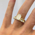 Classic Emerald Solitaire Engagement Ring | Lab Grown Diamond | 14K Yellow Gold Elegant Bridal Ring