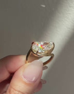 Unique Twist Bending Style Pear Engagement Ring | Lab Grown Diamond | 14K Yellow Gold