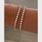 Oval Lab Grown Diamond Tennis Bracelet in Bezel-Set Solid 14K Gold