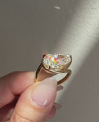 Unique Twist Bending Style Pear Engagement Ring | Lab Grown Diamond | 14K Yellow Gold