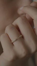 Pavé Wrap Ring Open Curve Design | Lab Grown Diamond | 14K Yellow Gold