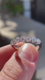 Elegant Round Lab Grown Diamond Seven Stone Wedding Band in Solid 14K Gold