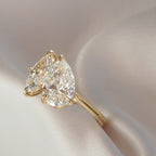 Pear and Marquise Toi et Moi Engagement Ring | Lab Grown Diamond | 14K Yellow Gold Modern Two Stone Design
