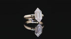 Elongated Hexagon Step Cut Bezel Set Ring | Lab Grown Diamond | 14K Yellow Gold Solitaire