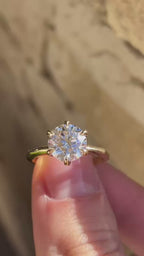 Elegant Round Lab Grown Diamond Engagement Solitaire Ring in Solid 14K Gold