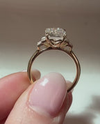 Modern Emerald Bezel Bar Set 5 Stone Ring | Lab Grown Diamond | 14K Yellow Gold