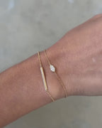 Handmade Marquise Cut Lab Grown Diamond Solitaire Bracelet in 14K Gold