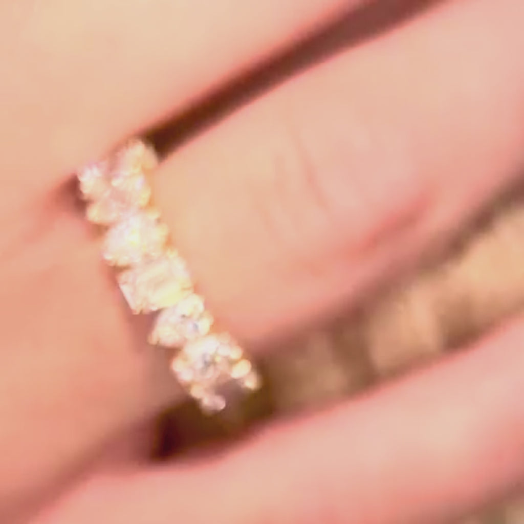 Multi Shape Half Eternity Band | Lab Grown Diamond | 14K Yellow Gold