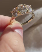 Three Stone Oval Engagement Ring | Lab Grown Diamond | 14K Yellow Gold Classic Bridal Ring