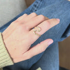 French Wave Wedding Band | Lab Grown Diamond | 14K Gold