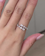 Pear Lab Grown Diamond Twist Ring, Pear Diamond Bypass Ring, 1 Carat Pear Diamond Ring, Leaf Diamond Ring, Unique Engagement Ring