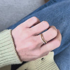 Double Wave Diamond Wedding Band | Lab Grown | 14K Gold | Stacking Ring