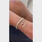 Bezel Set Round Lab Grown Diamond Tennis Bracelet in Solid 14K Gold