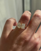 Toi et Moi Oval & Radiant Engagement Ring | Lab Grown Diamond | 14K Yellow Gold Modern Two Stone Ring