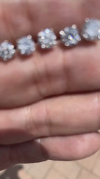 Round Lab Grown Diamond Solitaire Stud Earrings in Solid 14K Gold