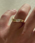 Classic Marquise Signature Engagement Ring | Lab Grown Diamond | 14K Yellow Gold Solitaire Design