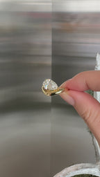 Pear Cut Wrap Twist Ring | Lab Grown Diamond | 14K Yellow Gold Smooth Modern Setting