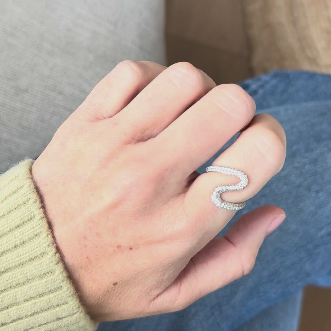 French Wave Lab Grown Diamond Wedding Band | Solid 14K Gold