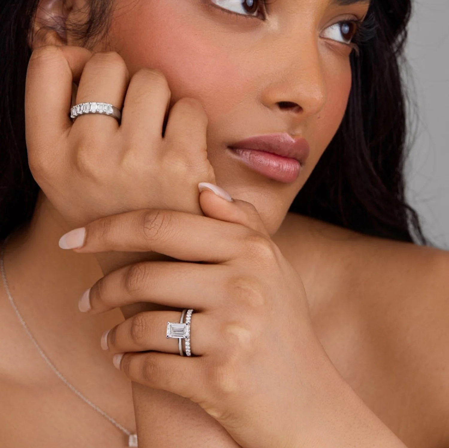 Emerald Cut Lab Grown Diamond Solitaire Engagement Ring in Solid 14K Gold