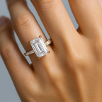 Vintage Art Deco Emerald Cut Lab Grown Diamond Ring – Solid 14K Gold